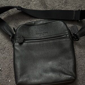 Coach Black Pebbled Leather Messenger Bag
